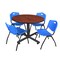 Kobe Kobe Round Table & Chair Set, Wood, Metal, Plastic Top, Cherry TKB48RNDCH47BE - alternate 1